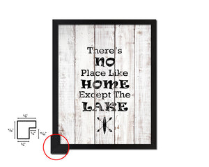 There's no place like home White Wash Quote Framed Print Wall Decor Art