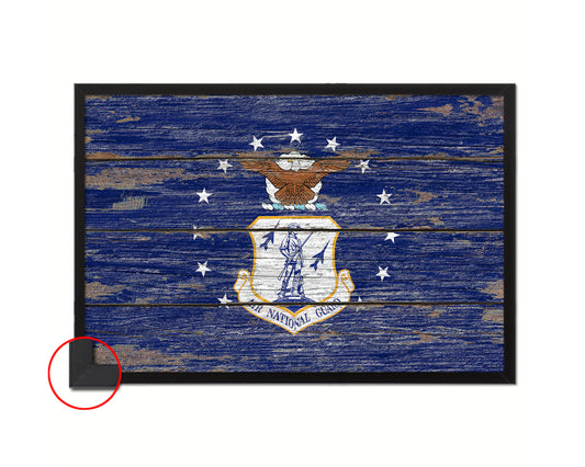 US Air National Guard Wood Rustic Flag Wood Framed Print Wall Art Decor Gifts