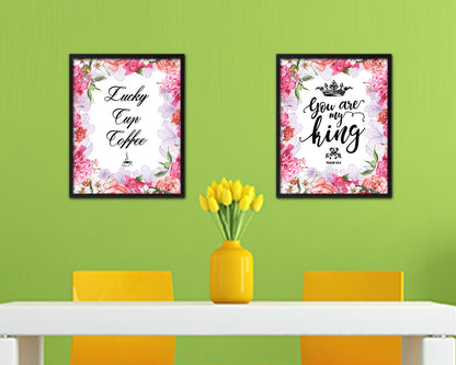 Lucky cup coffee Quote Framed Artwork Print Wall Decor Art Gifts