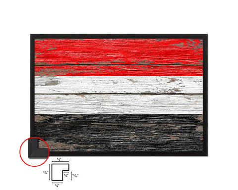Yemen Country Wood Rustic National Flag Wood Framed Print Wall Art Decor Gifts