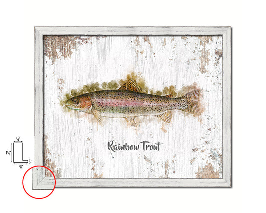 Rainbow Trout Fish Framed Prints Modern Restaurant Sushi Bar Watercolor Wall Art Decor