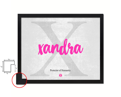 Xandra Personalized Biblical Name Plate Art Framed Print Kids Baby Room Wall Decor Gifts