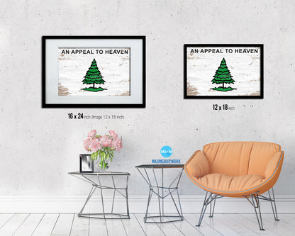 Christian Liberty Tree An Appeal To Heaven Shabby Chic Military Flag Framed Print Art