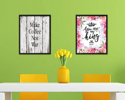 Make coffee not war Quote Framed Artwork Print Wall Decor Art Gifts