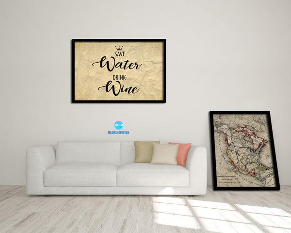 Save water drink b*r Quote Framed Print Wall Decor Art Gifts
