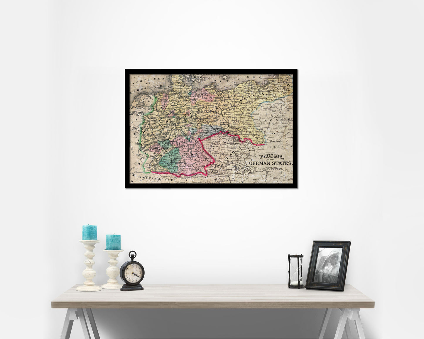 Prussia Germany Historical Map Framed Print Art Wall Decor Gifts