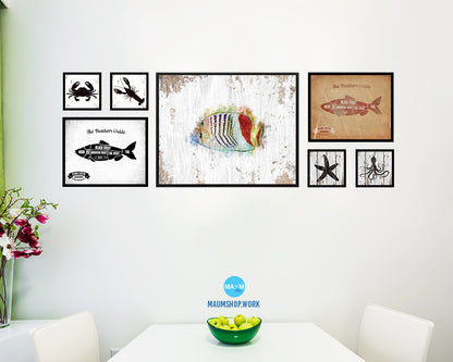 Tropical Fish Framed Print Modern Restaurant Sushi Bar Modern Watercolor Wall Art Decor
