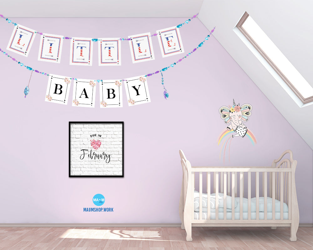 Baby Due In February Pregnancy Announcement Personalized Frame Print Wall Decor Art Gifts