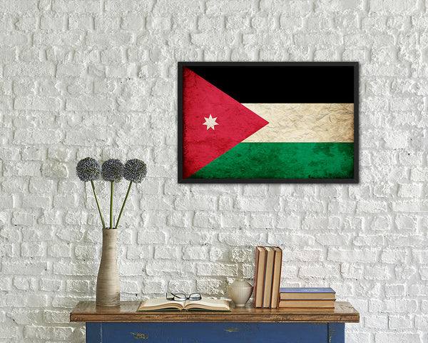 Jordan Country Vintage Flag Wood Framed Print Wall Art Decor Gifts