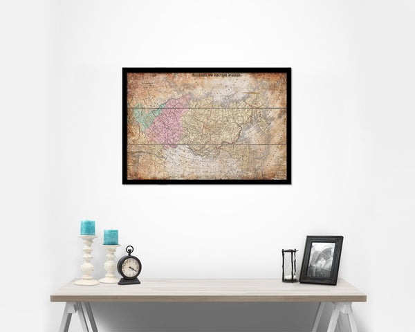Siberia Russia 1875 Antique Map Framed Print Art Wall Decor Gifts