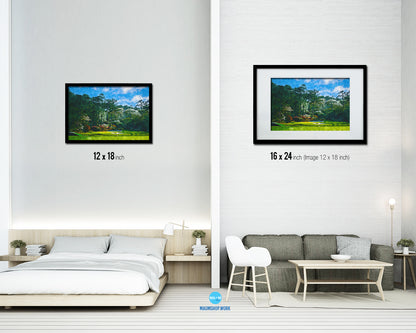 Augusta GA Golf Course, Spring Artwork Painting Print Art Wood Framed Wall Decor Gifts