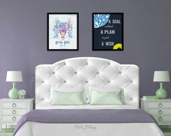 A goal without a plan is just a wish Quote Framed Print Wall Decor Art Gifts