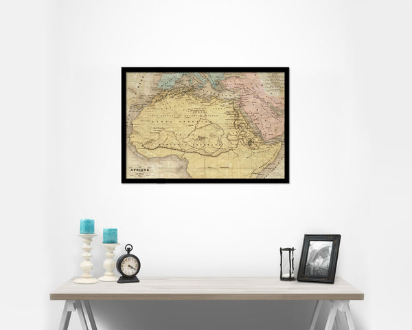 Africa Historical Map Framed Print Art Wall Decor Gifts