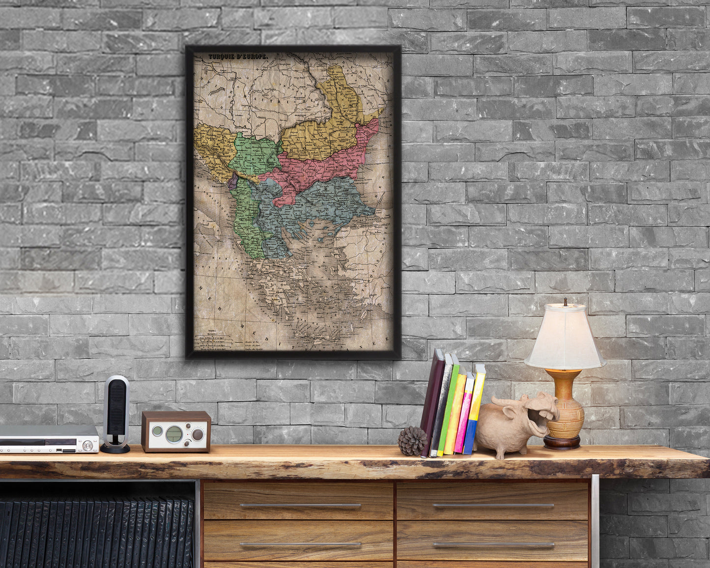 Arkansas Louisiana Mississippi Historical Map Wood Framed Print Art Wall Decor Gifts