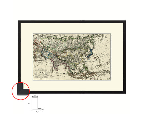 Asia 1872 Old Map Framed Print Art Wall Decor Gifts