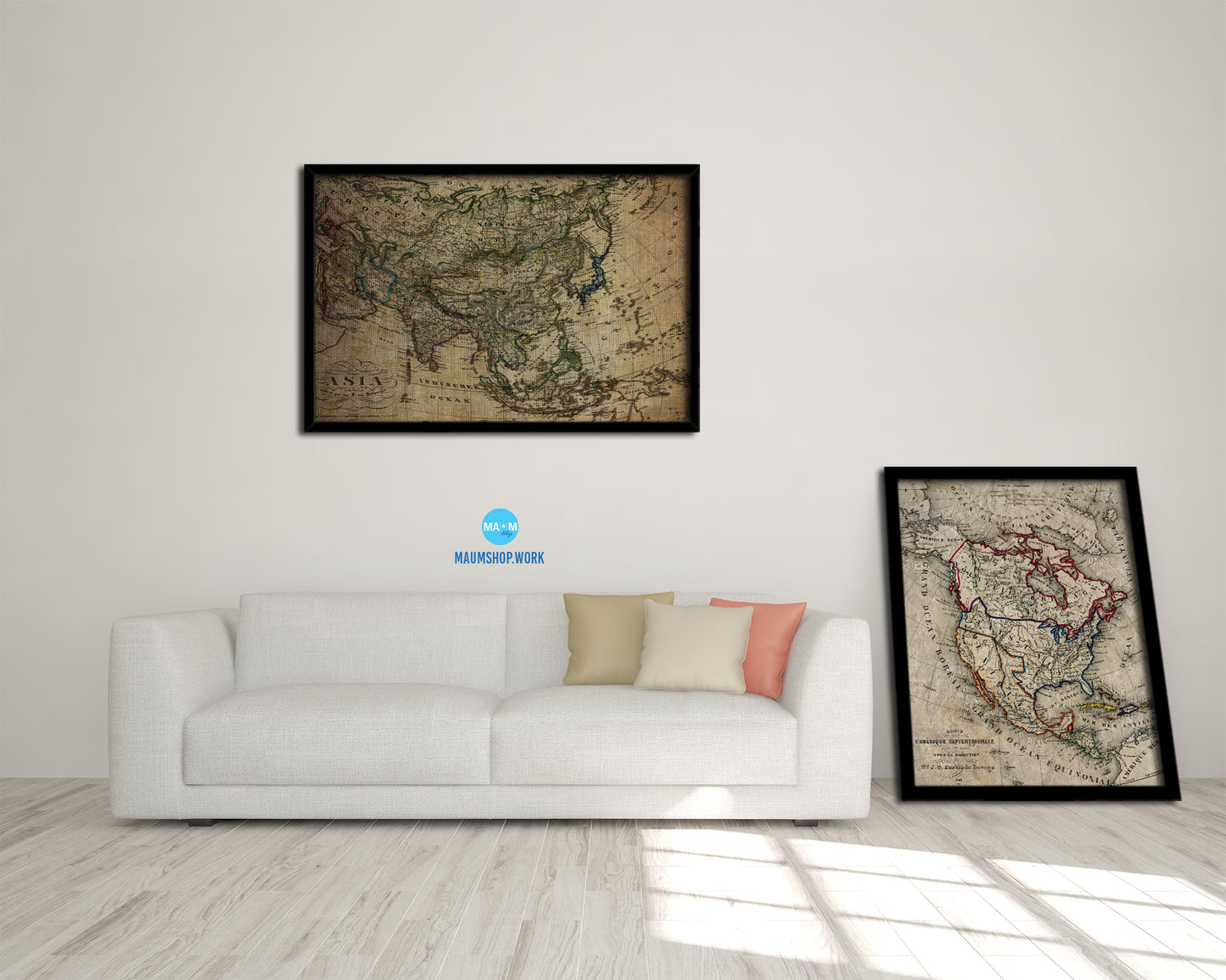 Asia 1872 Vintage Map Framed Print Art Wall Decor Gifts