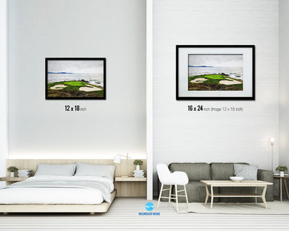 Pebble Beach Golf Course Artwork Painting Print Art Wood Framed Wall Decor Gifts
