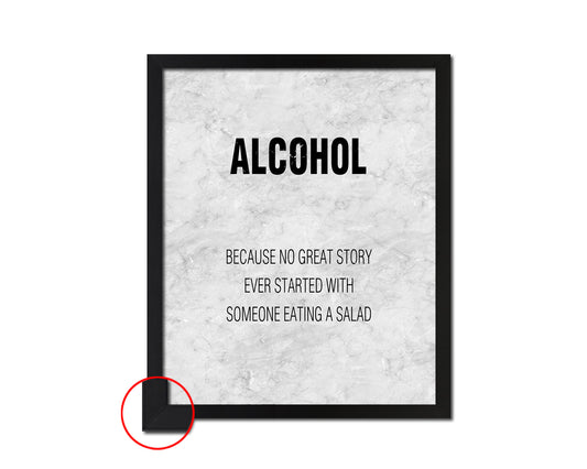 ALCOHOL Quote Framed Print Wall Art Decor Gifts