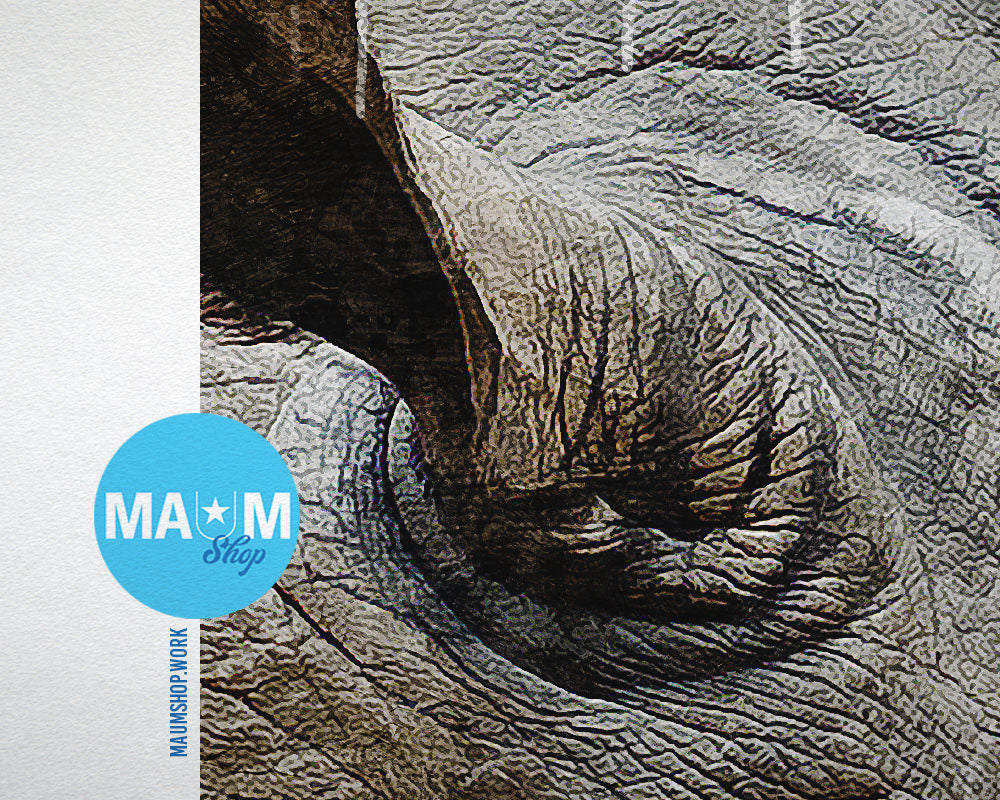 Rhinoceros Animal Painting Print Framed Art Home Wall Decor Gifts