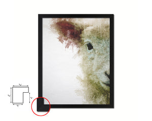 Lamb Animal Painting Print Framed Art Home Wall Decor Gifts