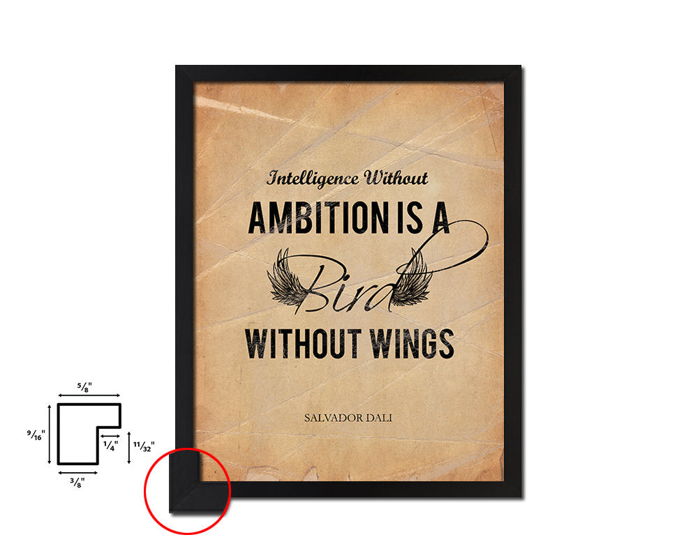 Intelligence without ambition is a bird Quote Paper Artwork Framed Print Wall Decor Art