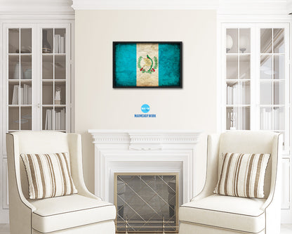 Guatemala Country Vintage Flag Wood Framed Print Wall Art Decor Gifts