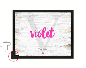 Violet Personalized Biblical Name Plate Art Framed Print Kids Baby Room Wall Decor Gifts