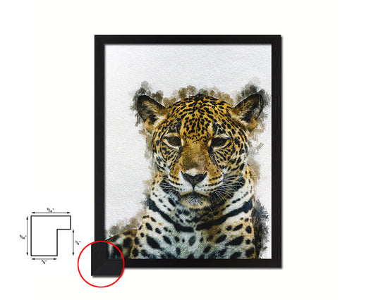 Jaguar Animal Painting Print Framed Art Home Wall Decor Gifts