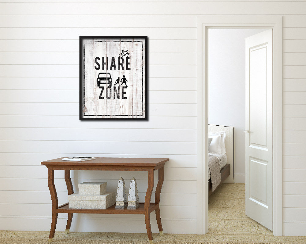 Share Zone Notice Danger Sign Framed Print Home Decor Wall Art Gifts