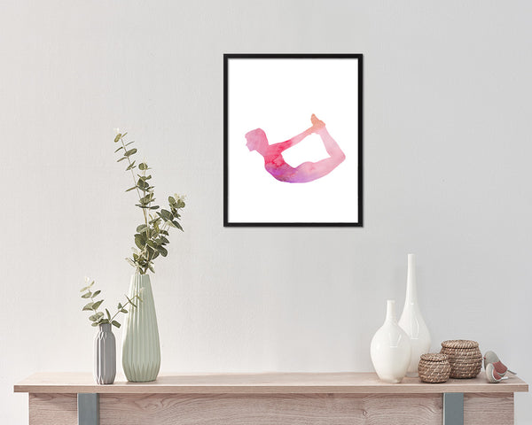 Bow Pose Yoga Wood Framed Print Wall Decor Art Gifts