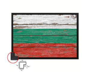 Bulgaria Country Wood Rustic National Flag Wood Framed Print Wall Art Decor Gifts