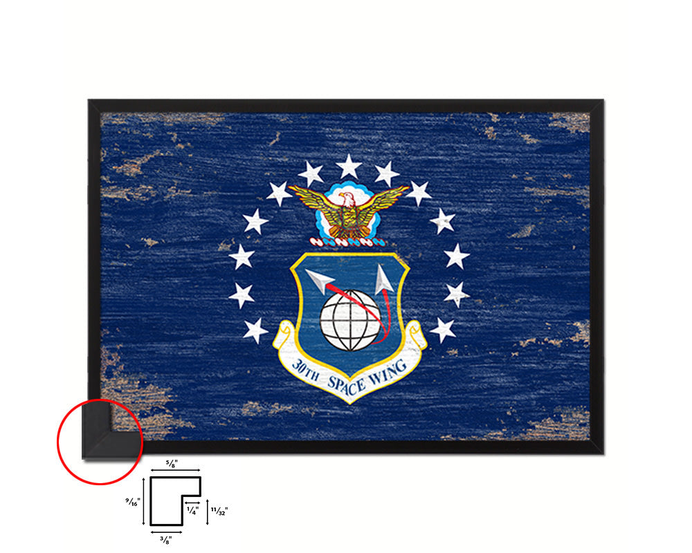 104th Fighter Wing Shabby Chic Emblem Flag Wood Framed Prints Wall Art Decor Gifts