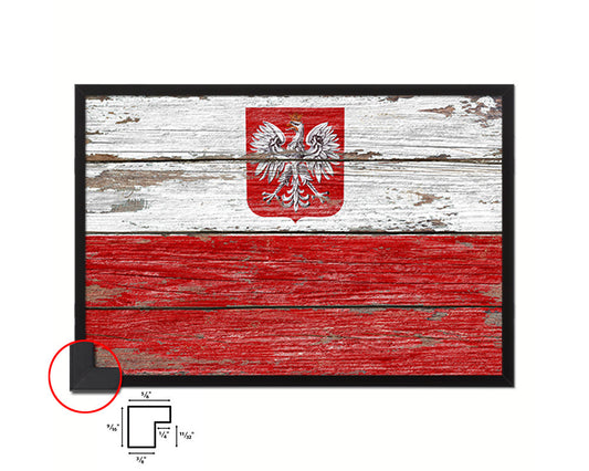 Poland Country Wood Rustic National Flag Wood Framed Print Wall Art Decor Gifts