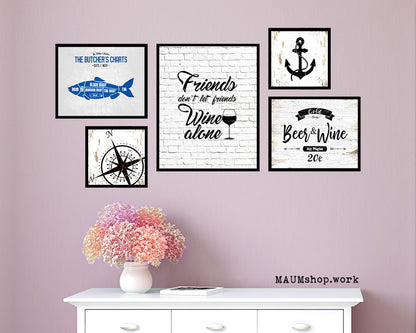 Friends don't let friends Quote Wood Framed Print Wall Decor Art Gifts
