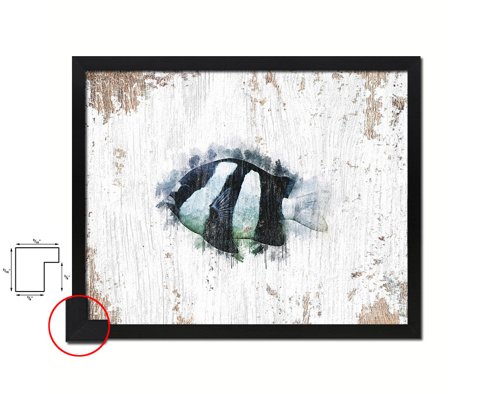 Tropical Fish Framed Print Modern Restaurant Sushi Bar Modern Watercolor Wall Art Decor