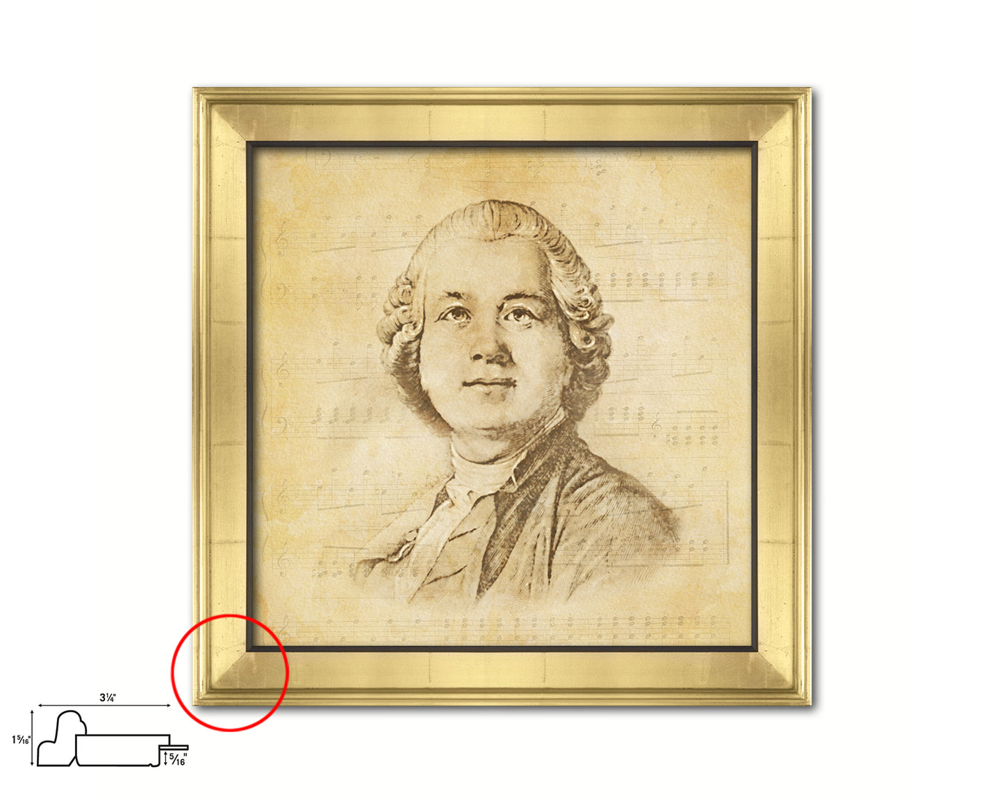 Christoph Willibald Gluck Ancient Classical Musician Gold Framed Print Wall Decor Art Gifts