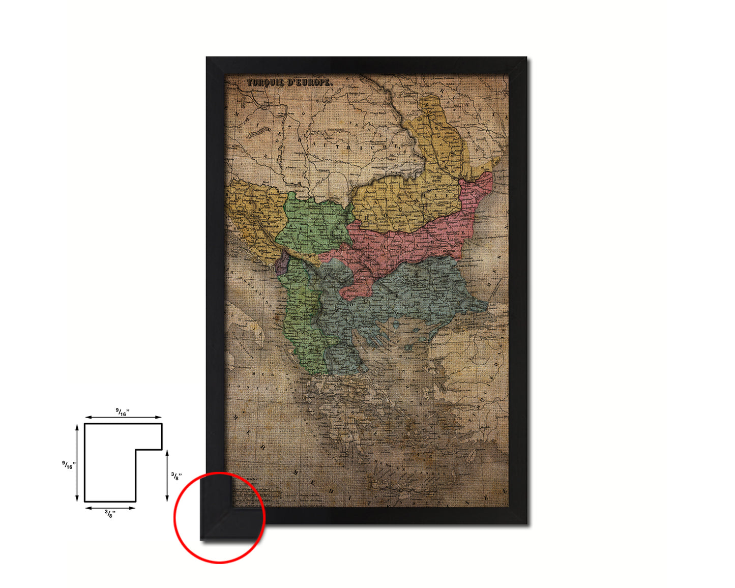 Arkansas Louisiana Mississippi Vintage Map Wood Framed Print Art Wall Decor Gifts