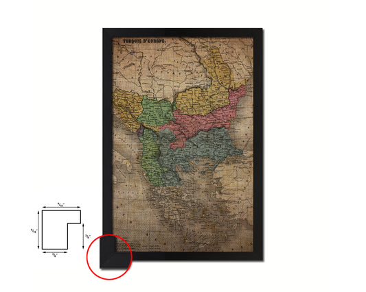 Arkansas Louisiana Mississippi Vintage Map Wood Framed Print Art Wall Decor Gifts