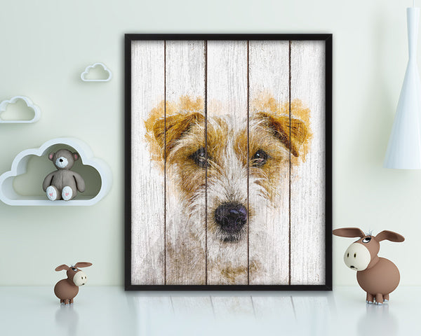 Russell Terrier Dog Puppy Portrait Framed Print Pet Watercolor Wall Decor Art Gifts