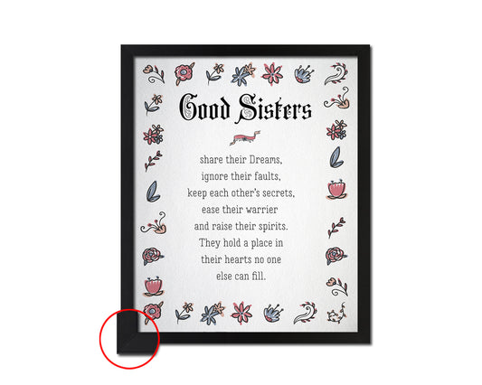 Good Sisters share their dreams Quote Framed Print Wall Decor Art Gifts