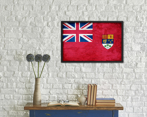 Canadian Red Ensign City Canada Country Vintage Flag Wood Framed Prints Decor Wall Art Gifts