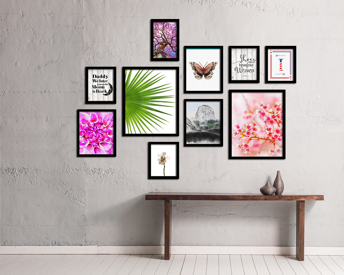 Palm Tropical Leaf Framed Print Sign Decor Wall Art Gifts