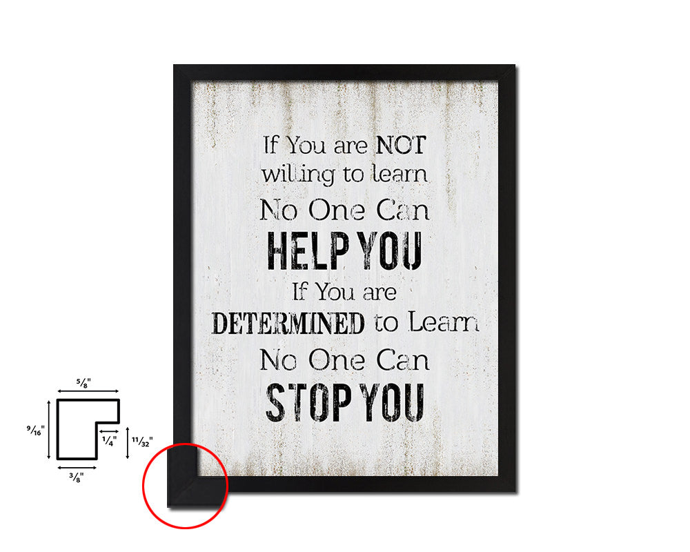 If you are not willing to learn Quote Wood Framed Print Wall Decor Art