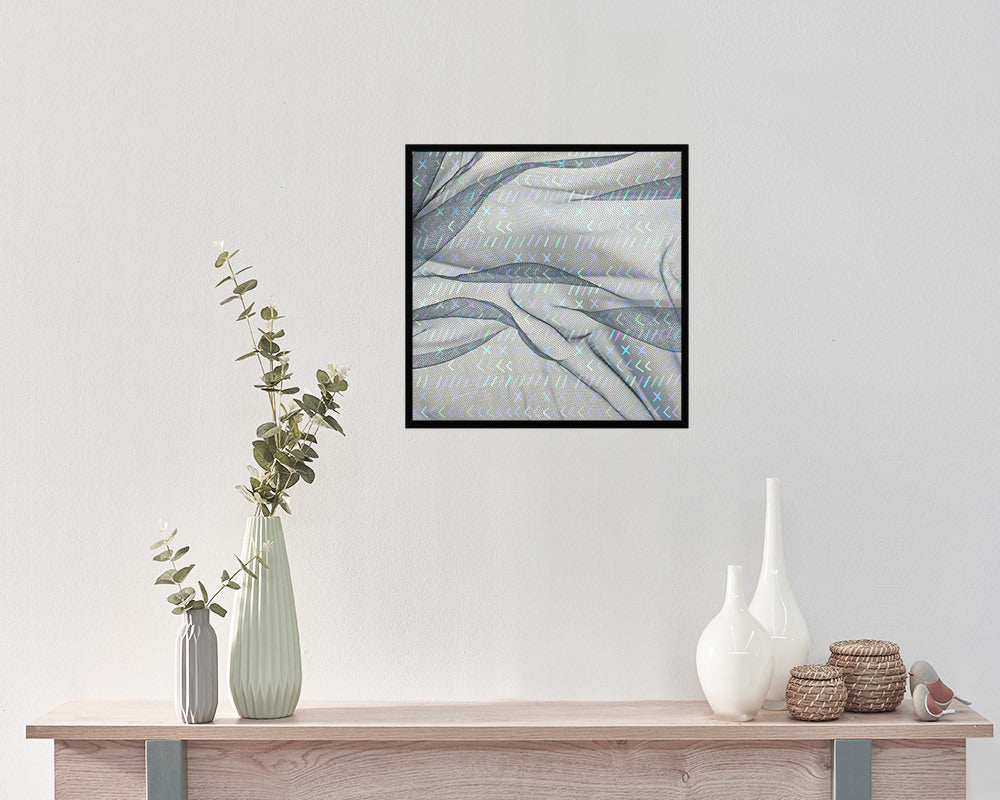 Abstract Blue Artwork Wood Frame Gifts Modern Wall Decor Art Prints