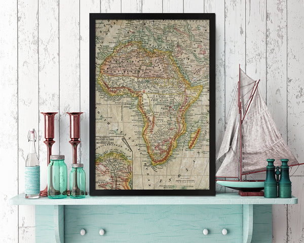 Africa Historical Map Wood Framed Print Art Wall Decor Gifts