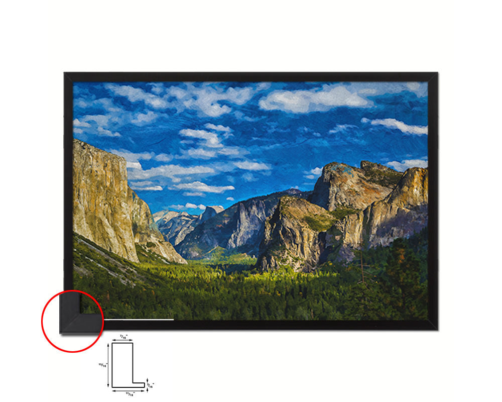 Yosemite National Park CA Valley Landscape Painting Print Art Frame Home Wall Decor Gifts