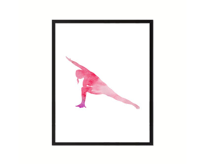 Extended Side Angle Pose Yoga Wood Framed Print Wall Decor Art Gifts