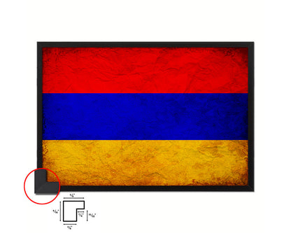 Armenia Country Vintage Flag Wood Framed Print Wall Art Decor Gifts