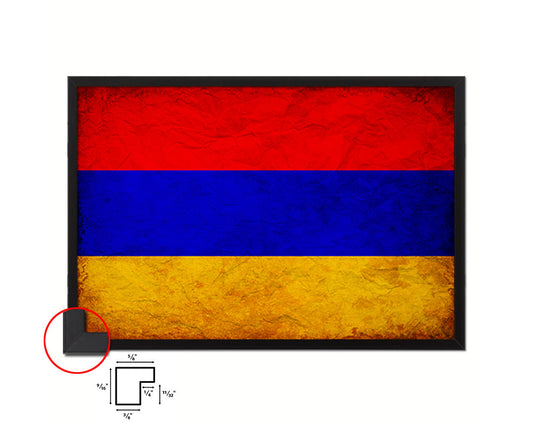 Armenia Country Vintage Flag Wood Framed Print Wall Art Decor Gifts