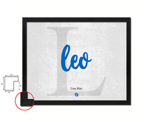 Leo Personalized Biblical Name Plate Art Framed Print Kids Baby Room Wall Decor Gifts